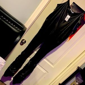 Black faux leather jumpsuit scrunch legs size 1X